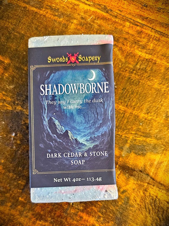 SHADOWBORNE– Smoky Amber & Cedarwood Fantasy Artisan Soap | Cold Process, Moody Floral, Handmade Gift