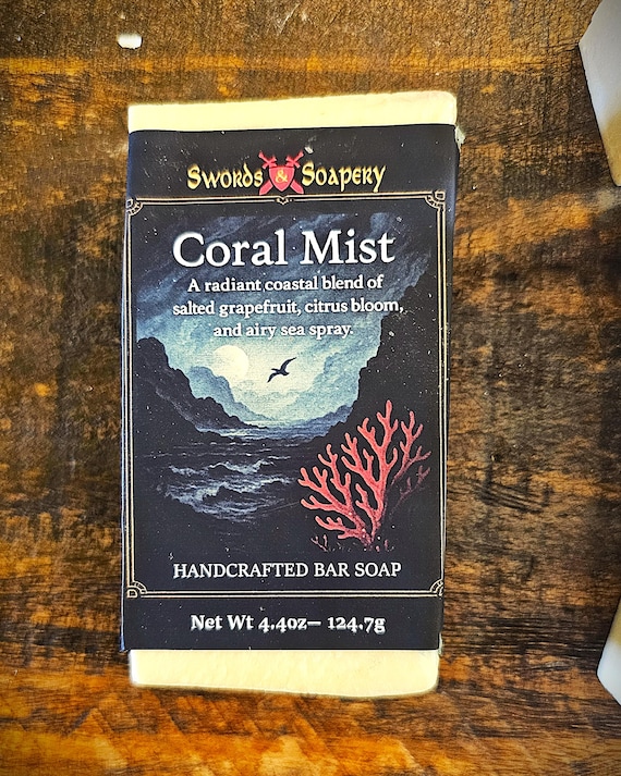 CORAL MIST– Salted Citrus & Sea Spray Fantasy Artisan Soap | Cold Process, Moody Floral, Handmade Gift