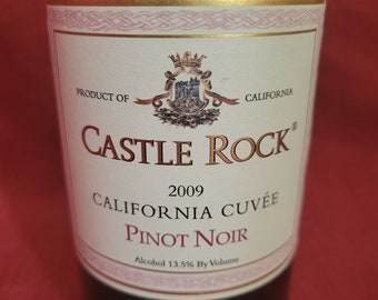 Castle Rock 2009 Pinot Noir Wine Bottle Candle, Gift for Wine Lover, Christmas Gift, Recycled Wine Bottle, Upcycled, California Cuvée