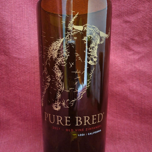 Pure Bred 2017 Old Vine Zinfandel Wine Bottle Candle