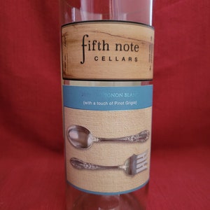 Fifth Note Cellars, 2019 Sauvignon Blanc, Sonoma County, CA, Wine Bottle Candle, Gift for Wine Lover, Recycled, Upcycled, Soy Candle image 1