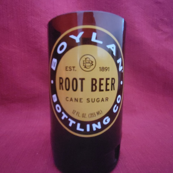 Boylan Root Beer Bottle Candle, Gift for candle Lover, Christmas Gift, Recycled soda Bottle, Upcycled, Boylan Bottling, Cane Sugar, New York