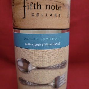 Fifth Note Cellars, 2019 Sauvignon Blanc, Sonoma County, CA, Wine Bottle Candle, Gift for Wine Lover, Recycled, Upcycled, Soy Candle image 2