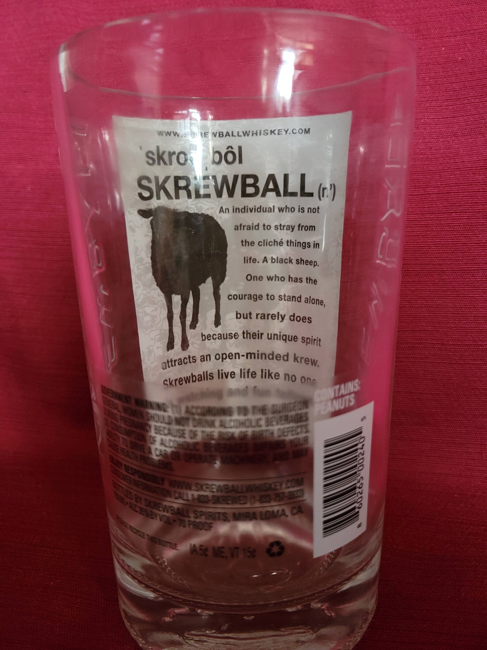 Skrewball Peanut Butter Whiskey Whisky Bottle Candle, Recycled Bottle