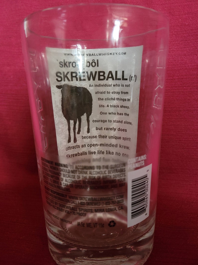 Skrewball Peanut Butter Whiskey Whisky Bottle Candle, Recycled Bottle