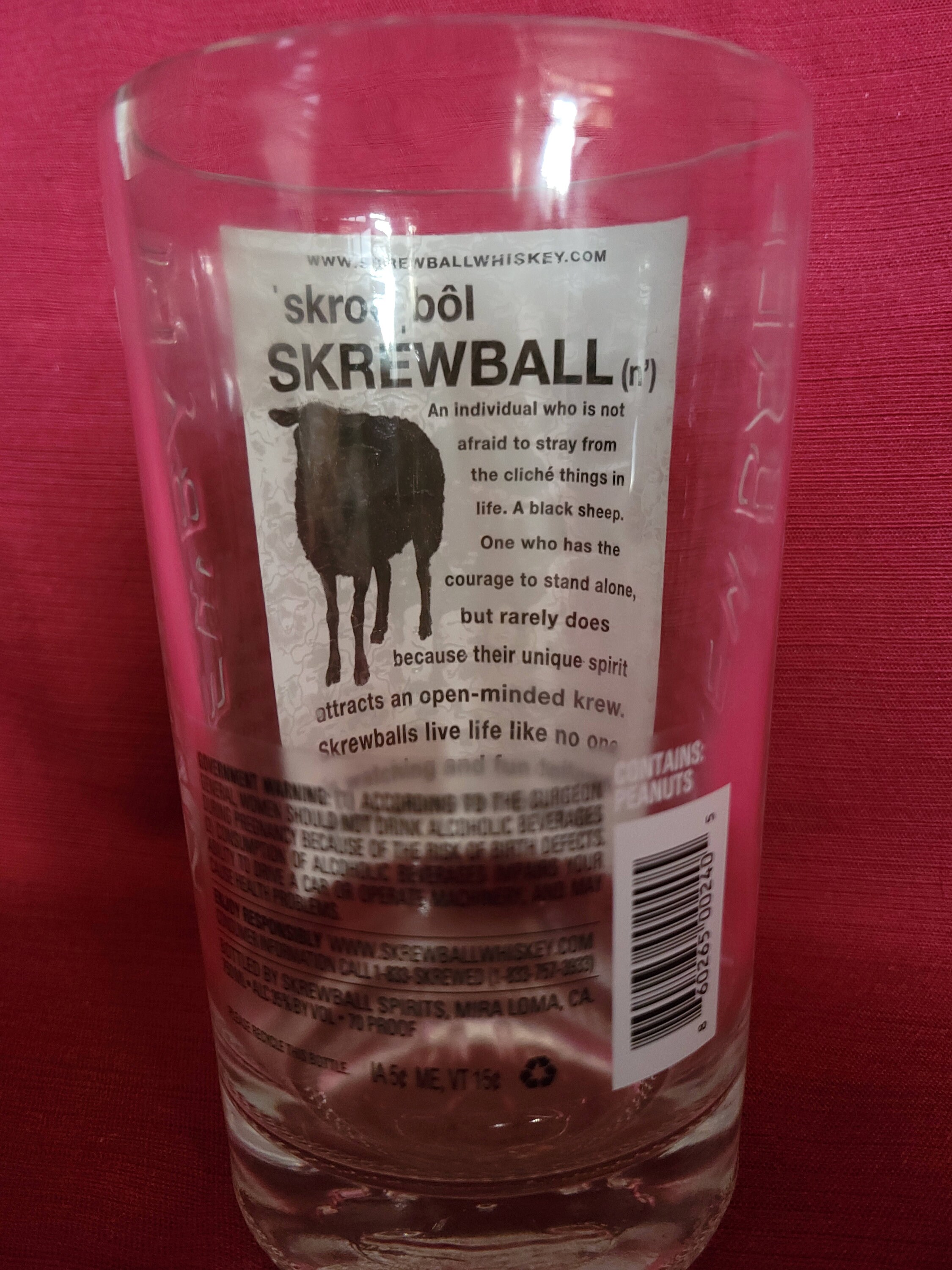 Skrewball Peanut Butter Whiskey Whisky Bottle Candle, Recycled Bottle