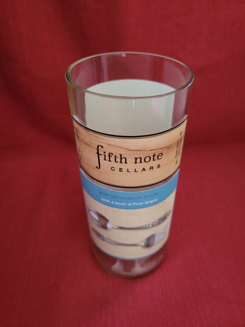 Fifth Note Cellars, 2019 Sauvignon Blanc, Sonoma County, CA, Wine Bottle Candle, Gift for Wine Lover, Recycled, Upcycled, Soy Candle image 4