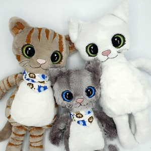 ITH in the hoop embroidery file Kitty, big eye doll, 2 sizes