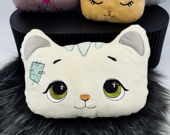 ITH kitty head stuffed toy pillow machine embroidery design 3 SIZES