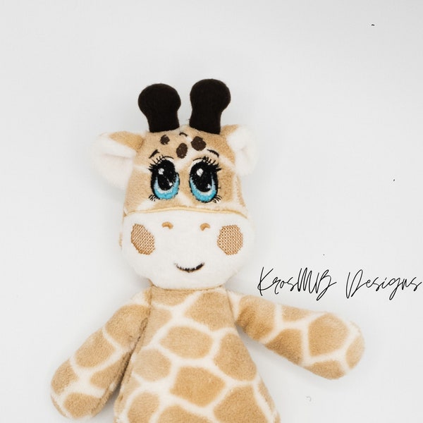 In the hoop ITH custom baby giraffe embroidery doll for 16cm by 26cm hoop