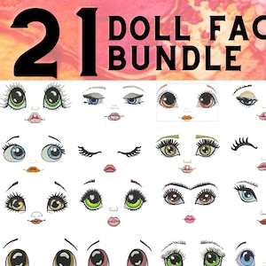 Doll Face Bundle ITH In The Hoop 21 Face Machine Embroidery design Handmade look Machine Embroidery Doll Face Designs for Toys and Gifts