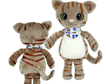 ITH in the hoop embroidery file Kitty, big eye doll