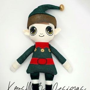 ITH in the hoop embroidery file Elf big eye boy doll,36x20cm  hoop