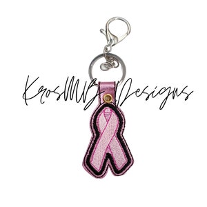 ITH Awareness Key Fob Snap tab Embroidery Design - Embroidery Ribbon Pattern in the hoop