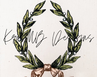 Vintage Laurel Embroidery design, Wreath Frame Vintage Antique Monogram 4sizes