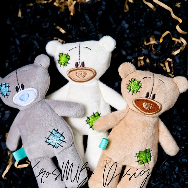 ITH dans le cerceau petit ours en peluche Machine broderie fichier 3 taille fichier de broderie