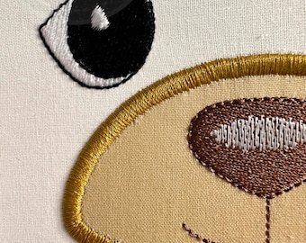 Teddy Bear Face Embroidery Design: ITH Applique (Digital Download)