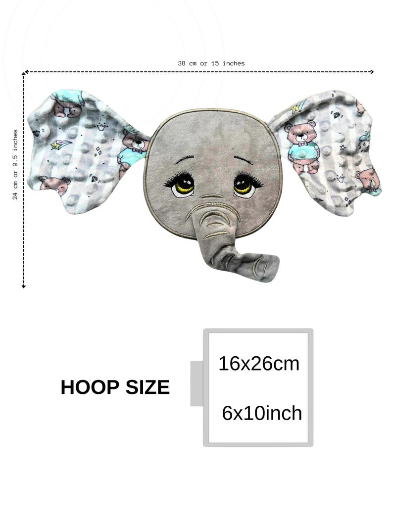 elephant applique instant download