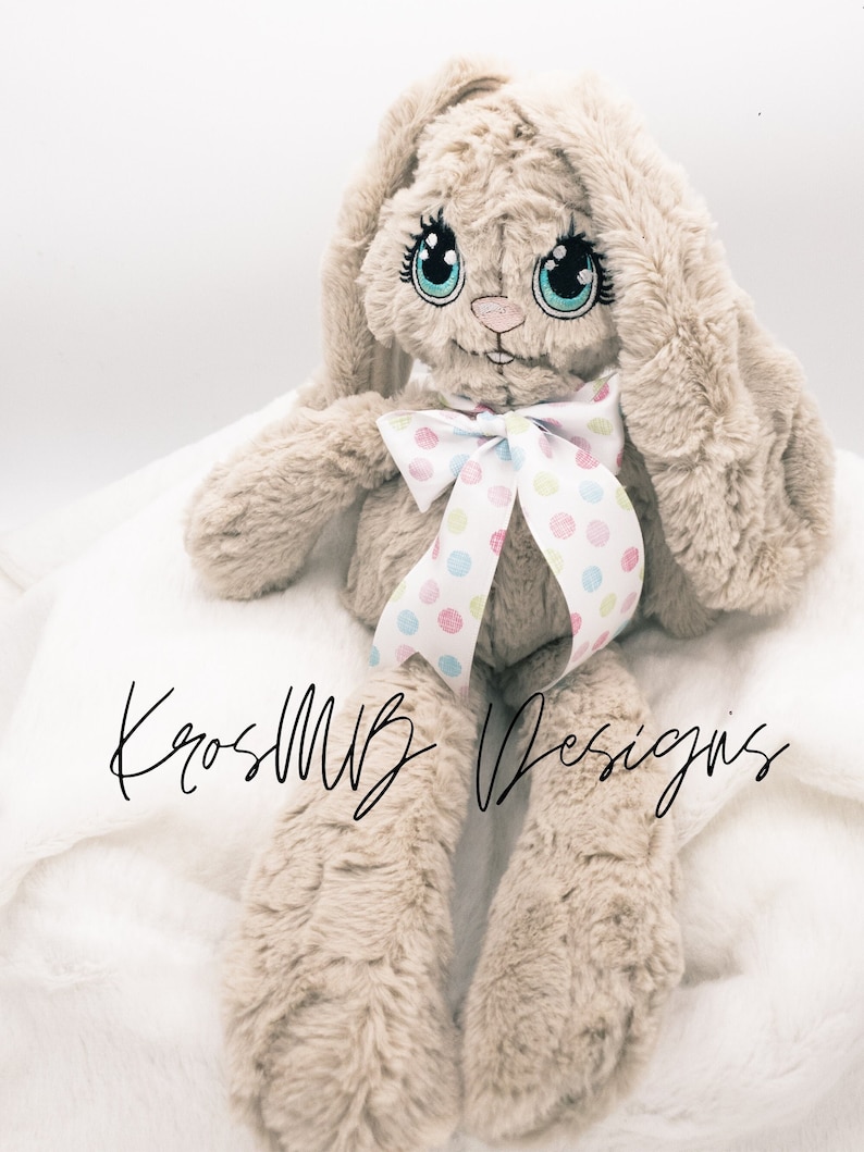 ITH BUNNY, EMBROIDERY RABBIT, MACHINE EMBROIDERY DESIGN, BIG EYE DOLL DESIGN, FLUFFY BUNNY, LONG PAWS RABBIT