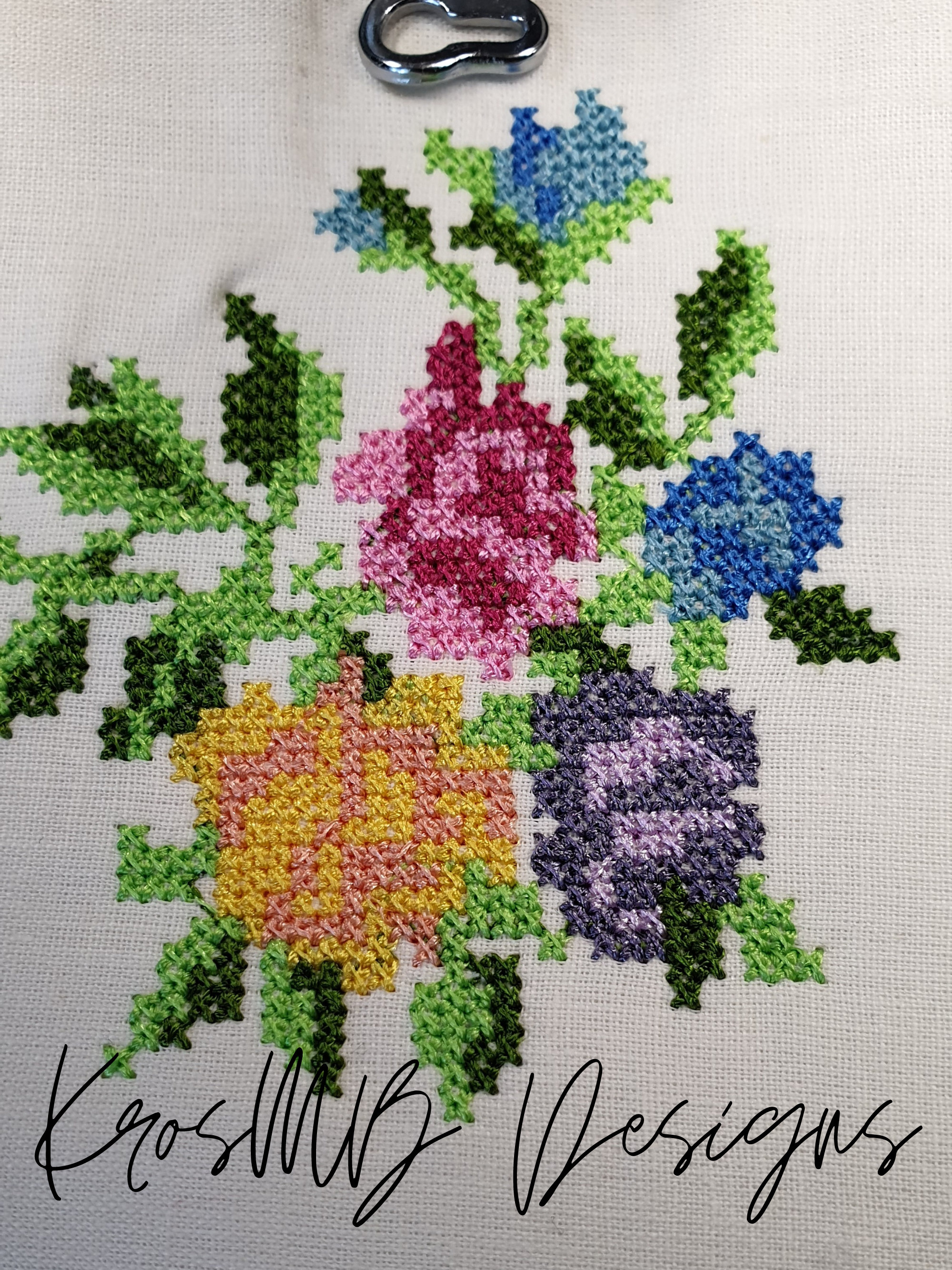 Punto de cruz flores diseno de bordado a maquina 3tamanos Etsy Mexico