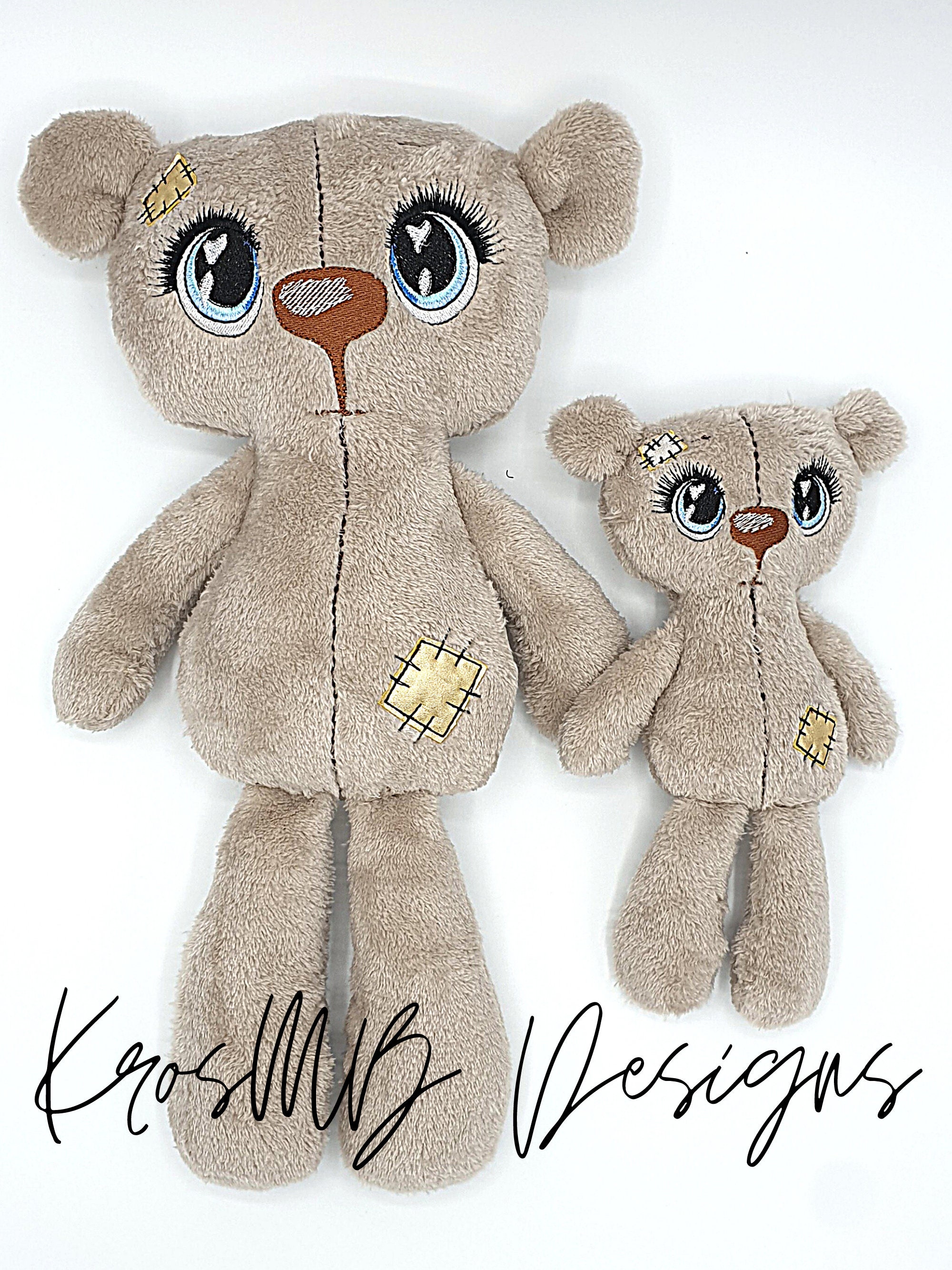 ITH in the Hoop Embroidery File Teddy Bear Big Eye Doll 3 Etsy Canada