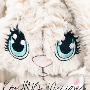 ITH BUNNY, EMBROIDERY RABBIT, MACHINE EMBROIDERY DESIGN, BIG EYE DOLL RABBIT  MACHINE EMBROIDERY DESIGN