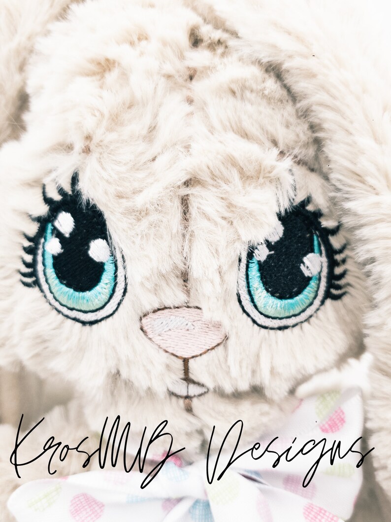 ITH BUNNY, EMBROIDERY RABBIT, MACHINE EMBROIDERY DESIGN, BIG EYE DOLL RABBIT  MACHINE EMBROIDERY DESIGN