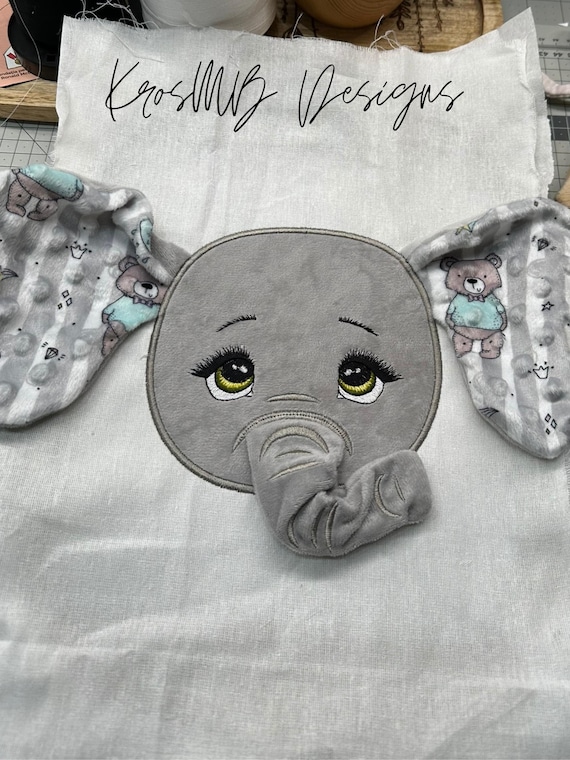 Elephant Machine Embroidery Applique Design 6x10 Inch | 16x26 cm Hoop Sizes Instant Download