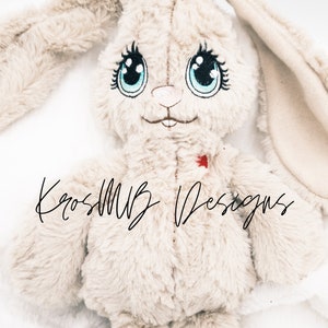 ITH BUNNY, EMBROIDERY RABBIT, MACHINE EMBROIDERY DESIGN, BIG EYE DOLL DESIGN, FLUFFY BUNNY, LONG EARS RABBIT