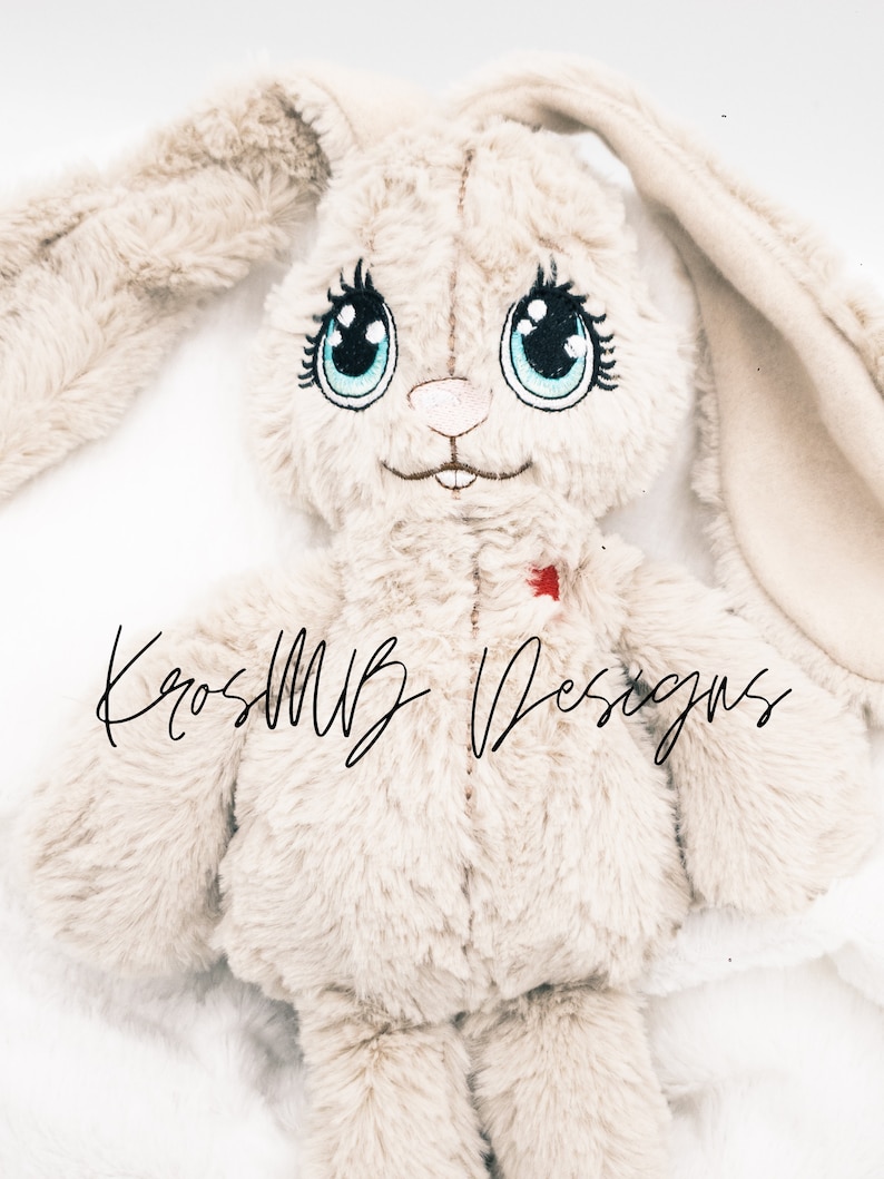 ITH BUNNY, EMBROIDERY RABBIT, MACHINE EMBROIDERY DESIGN, BIG EYE DOLL DESIGN, FLUFFY BUNNY, LONG EARS RABBIT