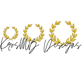 Small minimalist leaf wreath embroidery design