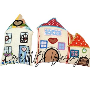 ITH in the hoop House Pillow embroidery design. 5&quot;x7&quot;, 5&quot;x6&quot;, 8&quot;x10&quot; hoop