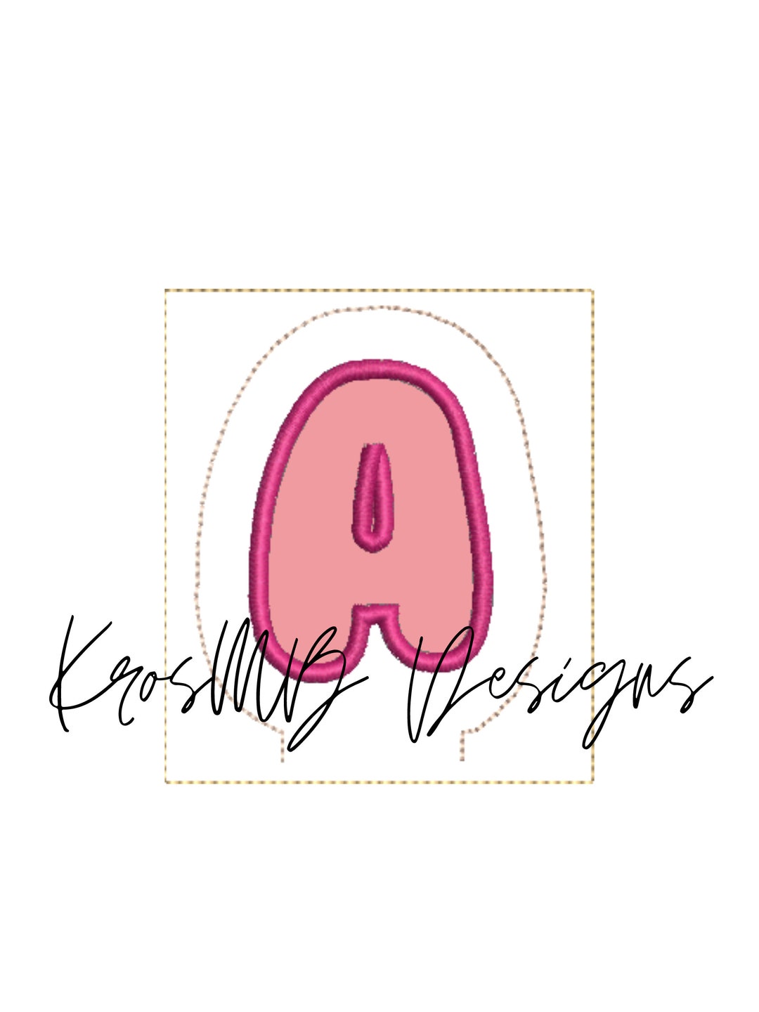 ITH Applique Alphabet Small Pillow Banner Digital Embroidery Design