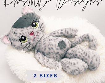 ITH Cat Doll Embroidery Design: In-the-Hoop Kitty Pattern (2 Sizes)