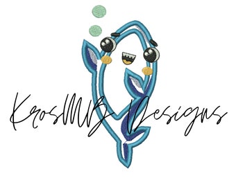 Shark Applique Embroidery Design (Digital Download)