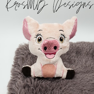 ITH Maiale farcito 4 TAGLIE, Peluche Ricamo a macchina Modello di design digitalizzato ITH, tenero, maialino