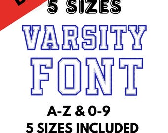 Varsity Applique Font: 2-Color Satin Stitch Embroidery Designs (BX, PES, DST + More)