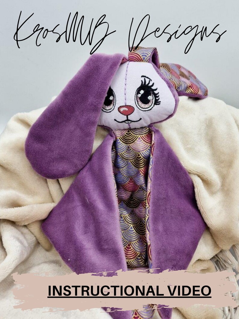 Bunny Blanket Toy Lovey Embroidery Design Digital Download Etsy