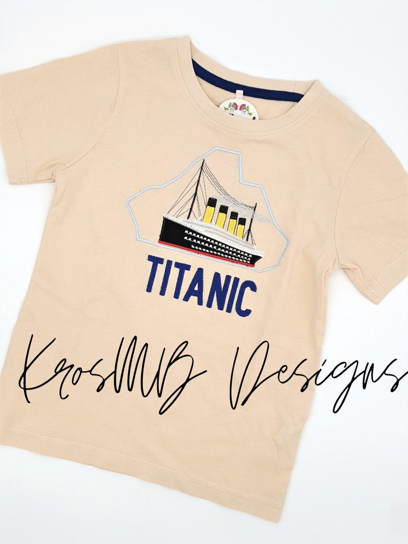 Titanic Ship Applique Embroidery Design20x30cm Hoop Cute Etsy UK