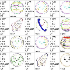 May include: A colorful illustration of the planets in our solar system, including Mars, Jupiter, Neptune, Earth, Sun, Rocket, Uranus, Venus, and Mercury. Each planet is labeled with its name and has a unique design.