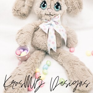 EASTER BUNNY, CUTE BIG EYE RABBIT EMBROIDERY DOLL  IN THE HOOP PROJECT