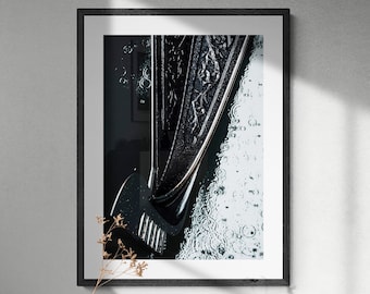 Gondola Venice Italy close up fine art photo print, Venice Wall Art, Venice gift, Italy Wall Art, black and white photography