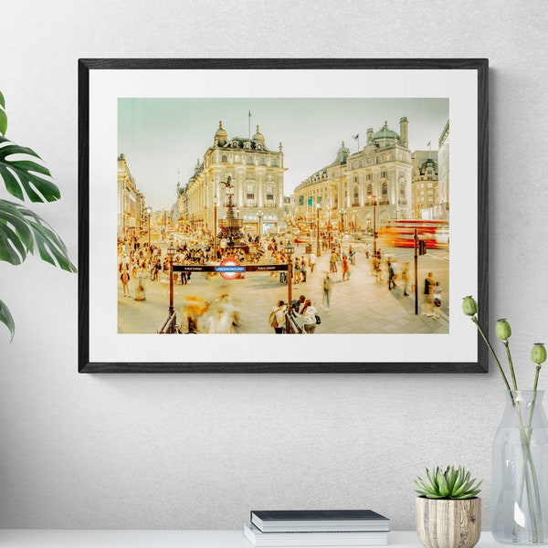 London Piccadilly Circus at dusk fine art photo print, London travel photography, London Wall Art, London gift, Iconic London landmark