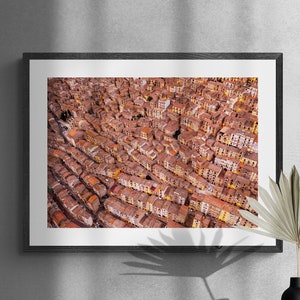 Hilltop village Sicily Italy fine art photo print, Sicily Italy travel photography, Gangi aerial view Sicily high quality Wall Art gift