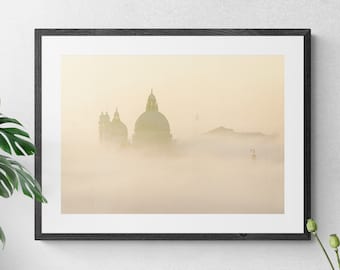 Venice Italy Santa Maria della Salute fine art photo print, Venice Italy Wall Art, foggy Venice, Italy gift, Venice Italy travel photo