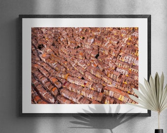 Hilltop village Sicily Italy fine art photo print, Sicily Italy travel photography, Gangi aerial view Sicily high quality Wall Art gift