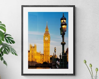 Houses of Parliament, Big Ben London photo print, Westminster bridge London travel photography, London Wall Art, London gift, iconic London