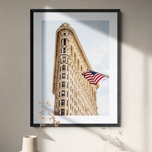 Flatiron Building New York fine art photo print, Stars & Stripes, New York architecture travel photography, NY Wall Art, New York City gift
