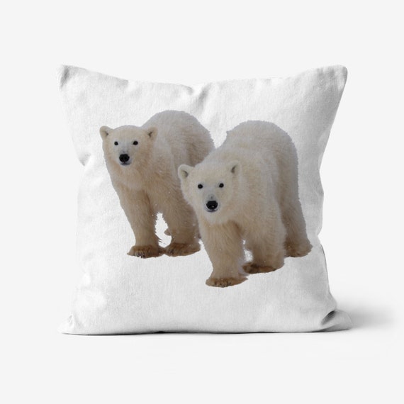 Polar Bear Family White Cushion Polar Bears Double Sided Canvas Pillow Polar Bear Pillow Cover Minimalist Decor Housewarming Gift Etsy UK