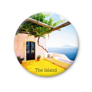 Sicily panorama scenic sea view fridge magnet, traditional Sicilian house, fridge magnets with photo, cute gift refrigerator magnet